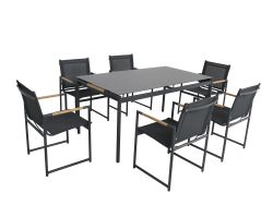 Faro 6-SEATER Dining Set Charcoal