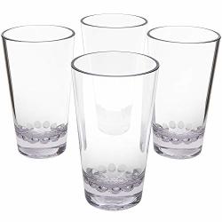 Srenta 16 Ounce Reusable Crystal Clear Tritan Plastic Pint Beer Glasses Dishwasher Safe Unbreakable Elegant Design For Home And Kitchen |