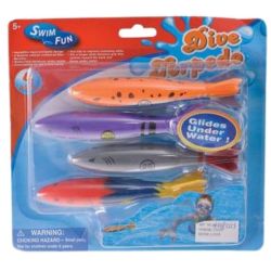 Sourcedirect - Dive Torpedo Swim Play Dive Toys 13CM - 2 Pack