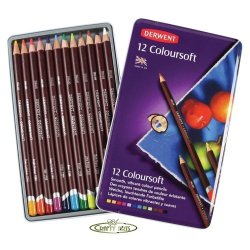 Derwent Coloursoft Pencils 12pc Set In Tin Plu:00556