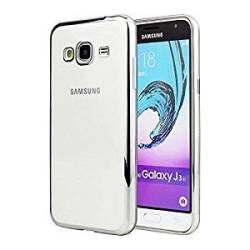NWNK13 Samsung Galaxy J3 2016 Electroplating silicone tpu soft Back Case Cover With Front T Silver