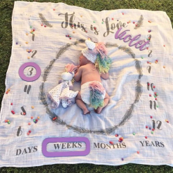 Kikki & Frankie Milestone Blankets Marker Pack-frames Baby Pink