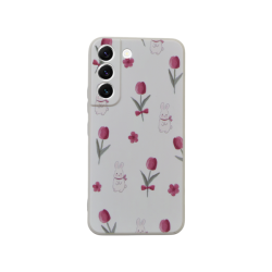 Bunny And Tulip Phone Case - Compatible With Samsung S22