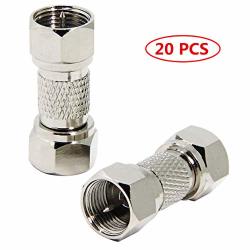 TV Cable Connector Male To Male 20-PACK F Male Coax Adapter Coupler Rfadapter 75 Ohm Coaxial Cable Extender For Antenna Splitter Wall Plate Amplifier