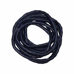 uxcell 20mm Dia Flexible Spiral Tube Cable Wire Wrap Black 8 Meters Long with Clip