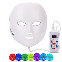LED Face Mask - Angel Kiss 7 Color Photon Blue Red Light Therapy Skin Rejuvenation Facial Skin Care Mask