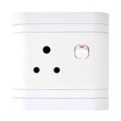 LESCO Single Switch Socket With Flush Cover -voltage: 220-240V Amperage: 16A Height: 100MM Width: 100MM Material: Polycarbonate Colour White Sold As A Single Unit