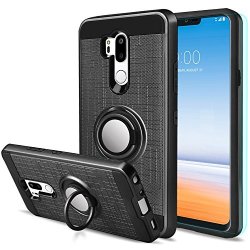 LG G7 Case LG G7 Thinq Case With HD Screen Protector Anoke Cellphone LG G7 Thinq 360 Degree Rotating Ring Holder Kickstand Scratch Resistant