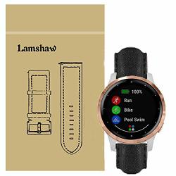 For Garmin Vivoactive 4S Bands Blueshaw Leather Strap Replacement Band For Garmin V Voactive 4S 40MM Smartwatch Black