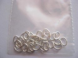 Oval Jump Rings Silver Tone 6mm 50pcs