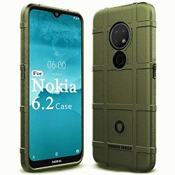 Sucnakp Nokia 6.2 Case Nokia 7.2 Case Heavy Duty Shock Absorption Phone Cases Impact Resistant Protective Cover For Nokia 6.2 New Army Green