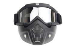Full Face Motorcycle Gelsoft Paintball Airsoft Mask Game Silver NTMS110
