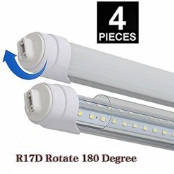 Barrina 8 Foot LED Bulbs, 44W 5500lm 6500K, Super Bright, T8 T10 T12 LED  Tube Lights, FA8 Single Pin LED Lights, Clear Cover, 8 Foot LED Bulbs to