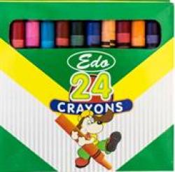 Wax Crayons 8MM Pack Of 24- Easy Grip Design Impressively Bright Colours Great Creative Fun For Kids And Adults Retail Packaging No Warranty