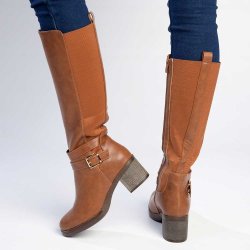 Madison Gabriella Long Boots - Tan - 9