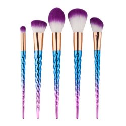 5pc Blue Unicorn Brush Set