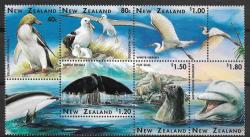 New Zealand Mnh 1996 Wildlife Birds Penguin Whales Um Cat Value = R145