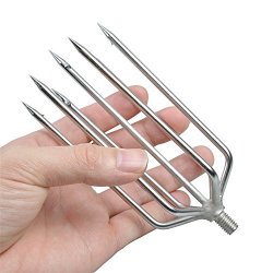 5-Prong Fishing Fish Frog Eel Salmon Barbed Stainless Spear Gig M8