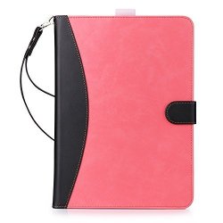 Fyy Samsung Galaxy Tab S3 9.7 Case - Premium Pu Leather Case Stand Cover With Card Slots Note Holder Hand Strap For Galaxy Tab