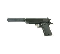 Super Force Airsoft Gun Colt 1911 With Silencer