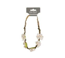 Hair Band With Flowers Elasticated