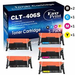 5-PACK Compatible 406S CLT-K406S CLT-C406S CLT-M406S CLT-Y406S CLT-406S Toner Cartridge Used For Samsung Xpress C460FW C410W CLP-365W 367W CLX-3305FW Printers 2X Bk+c+m+y By Easyprint