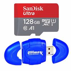 Sandisk 128GB Sdxc Micro Ultra Memory Card Bundle Works With Samsung Galaxy A50 A40 A30 Cell Phone Class 10 SDSQUAR-128G-GN6MN Plus Ultimaxx Microsd And