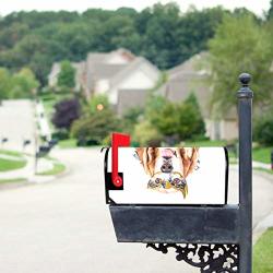 Mailbox Cover Funny Photo Happy Basset Hound Breed Mailbox Covers Magnetic Mailbox Wraps Post Letter Box Cover Garden Home Christmas Decorations Standard Size 18.03" X 20.7