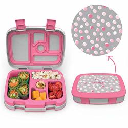 Bentgo Kids Prints Pink Dots - Leak-proof 5-COMPARTMENT Bento-style Kids Lunch Box - Ideal Portion Sizes For Ages 3 To 7 - Bpa-free And Food-safe Materials