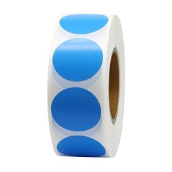 Hcode 1 Inch Color Coding Label Round Writable Colorful Stickers Circle Adhesive Dots Paper Labels 1000 Pieces 1 Roll Blue
