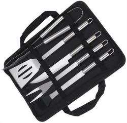 5 Piece Stainless Steel Braai Utensil Set –includes 1X 35CM Tong 1X 35CM Fork And 1X 33CM Knife 1X 33CM Baster Brush 1X