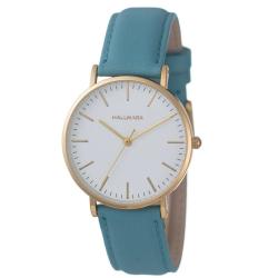 Ladies Leather Teal Strap White Dial Watch