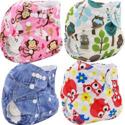 Baby Diaper Cover Wrap Cartoon Print Reusable Baby Cloth Diapers - K53