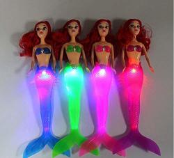 Thobu Bath Toy Organizer 1 Piecekid Girls Waterproof LED Light Swimming Mermaid Doll Toy Bath Spa Swimming Pool Mar Purple 2