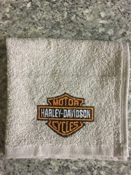 Embroidered Harley Davidson Grey Face Cloth