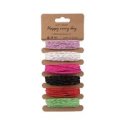 Raffia Twine - Gift Wrapping String - Assorted Colours - 6 Piece - 5 Pack