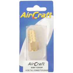 Aircraft - Hose Tail Connector Brass 1 4F X 12MM 1 Piece Pack - 2 Pack