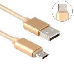 1m Woven Style Metal Head Micro Usb With Both Sides To Usb Data Charger Cable For Samsung Galax...