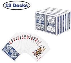 Euchre Canasta Poker Size Standard Index Blue or Red 12 Decks of Cards Poker Cards. Pinochle Card Game for Blackjack OTRON Playing Cards