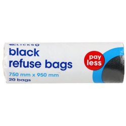 Payless Black Refuse Bags 20 Bags