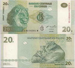 Do Not Pay - Congo 20 Franc 2003 Unc P-94
