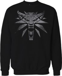 The Witcher 3- White Wolf-mens Sweater- Black XL