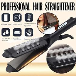 Filol Steam Hair Straightener Straighter And Curler 2 In 1 Professional Steam Flat Iron Four-gear Temperature Adjustment Us Fast Delivered Black