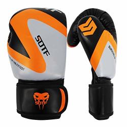 SOTF Lightweight Boxing Punching Gloves Mma Sports Fight Training Bag Gloves Orange 8OZ
