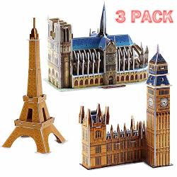 3D Puzzles For Adults Kids Eiffel Tower Big Ben The Hunchback Of Notre Dame 3D Building Kit Model 3D Puzzle Diy Play Set For