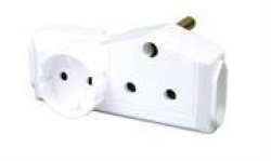 Lesco Domestic Din 232V 4 Way Multi ADAPTOR-1 X 16A Outlet 1 X Schuko Outlet 2 X Euro Iec 5A Outlets Flame-retardant Material Sabs