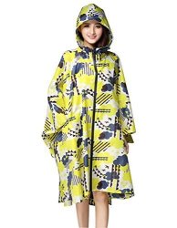 Hiking Buauty Rain Poncho Rian Coat For Adults Men Yellow One Size