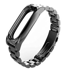 Vesniba Magnet Stainless Steel Luxury Wrist Strap Metal Wristband 14-21CM For Xiaomi Mi Band 2 Black