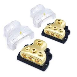 XtremeAmazing 0/2/4 Gauge in 4/8/10 Gauge Out Amp 2 Way Outputs Power Distribution Block Fuse Holder for Car Audio Splitter Pack of 2 