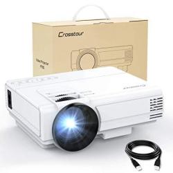 Crosstour MINI Home Portable Projector Supporting 1080P Dual Built-in Speaker 55 000 Hours Lamp Life Compatible With Hdmi usb sd Card vga av tv Box